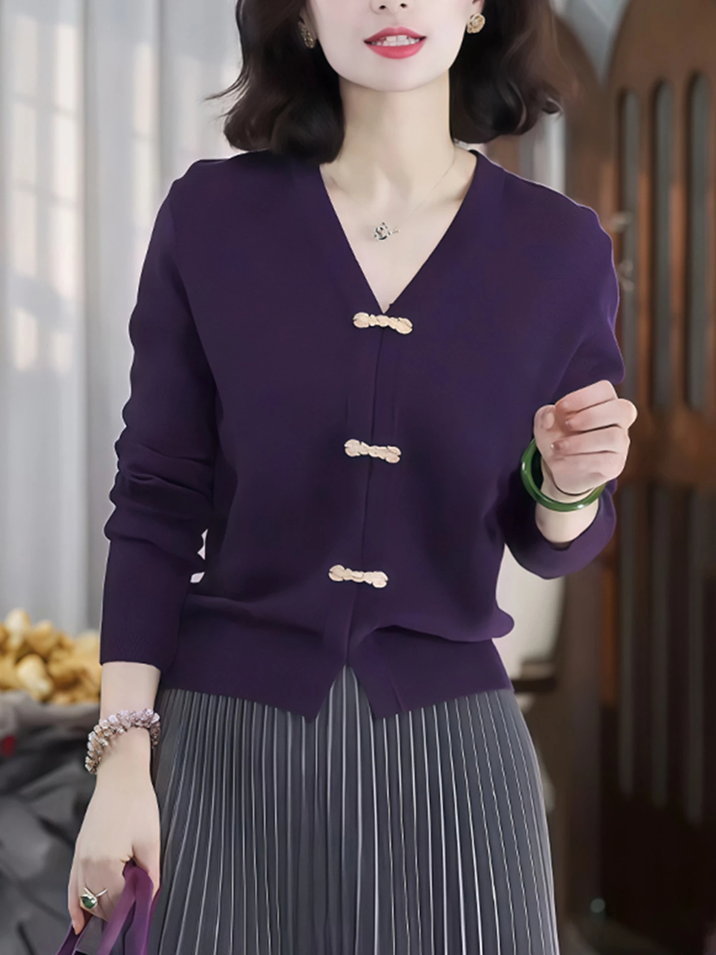 Ele سترة محبوكة غير رسمية طويلة Sve للنساء Faion فريدة من نوعها Sli الخريف أعلى مريحة الكورية Sle قطع مستقيمة