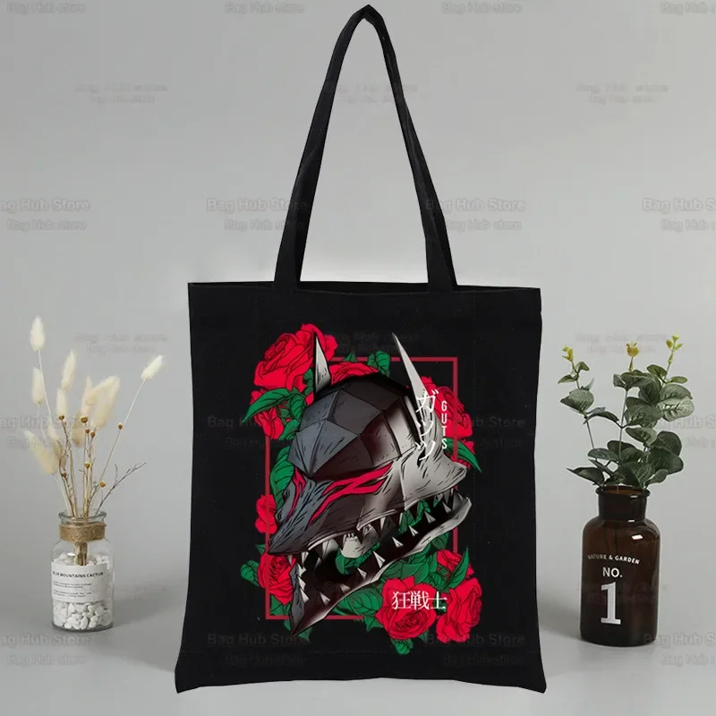 Berserk Vintage Manga Guts Griffith Cool Manga Canvas Women's College Ulzzang Black Large Capacity Casual Fashion Shoulder Bags