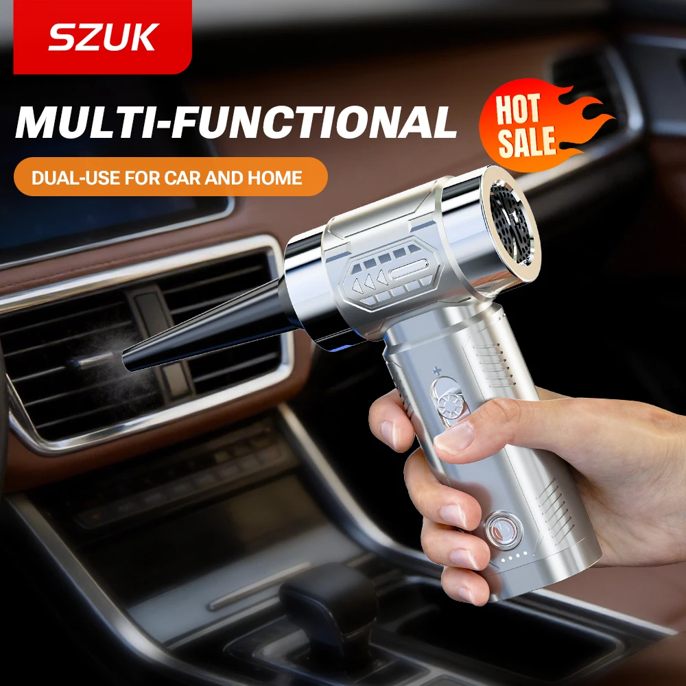 SZUK Powerful Mini Air Blower Brushless Motor Turbo Fan Handheld Portable Dust Jet Fan Turbofan air blower Car Vacuum Cleaner