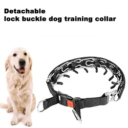 Dog Training Collar Prong Collar with Quick Release Buckle & Nylon Cover Pet Dog Spike Pinch Collar