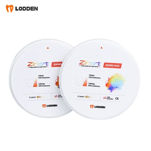 Imagen 2 del producto Lodden-bloque de circonio 3D PRO MAX, disco de circonio multicapa para laboratorio Dental CAD CAM Vita, 16 colores, 98mm, Material de odontología Dental