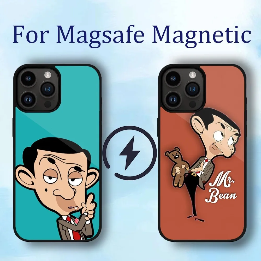 FUNNY M-Mr. Bean Phone Case For iPhone 11 12 13 14 15 Max Plus Phone Magnetic for Macsafe Cases Cover