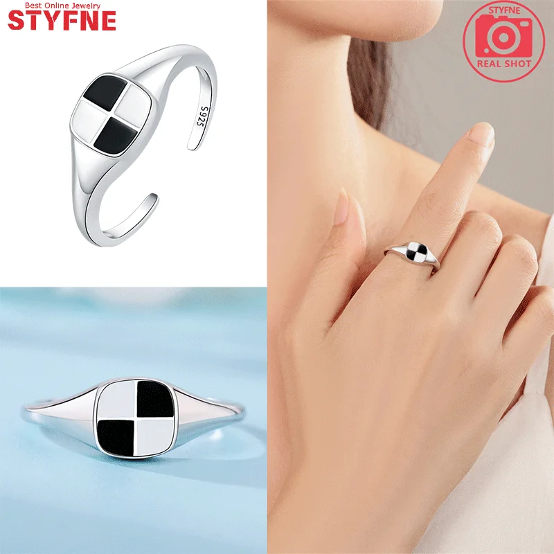 

Изысканное элегантное кольцо Тай Чи Багуа, серебро 925 пробы, черный, белый цвет, женские кольца, женские юбилейные украшения с подарочной сумкой
