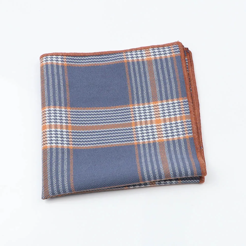 Alta qualidade algodão xadrez hankerchief lenços terno de negócios hankies casual bolso masculino quadrado peito toalha acessórios presente