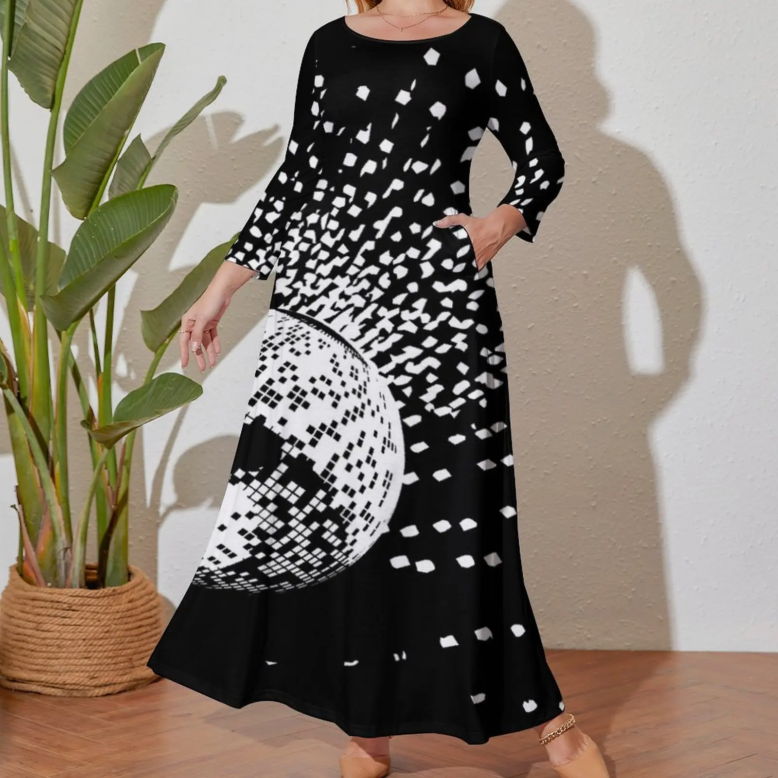 Disco Ball Long Sleeved Dress dress korean style elegant chic wedding evening dresses