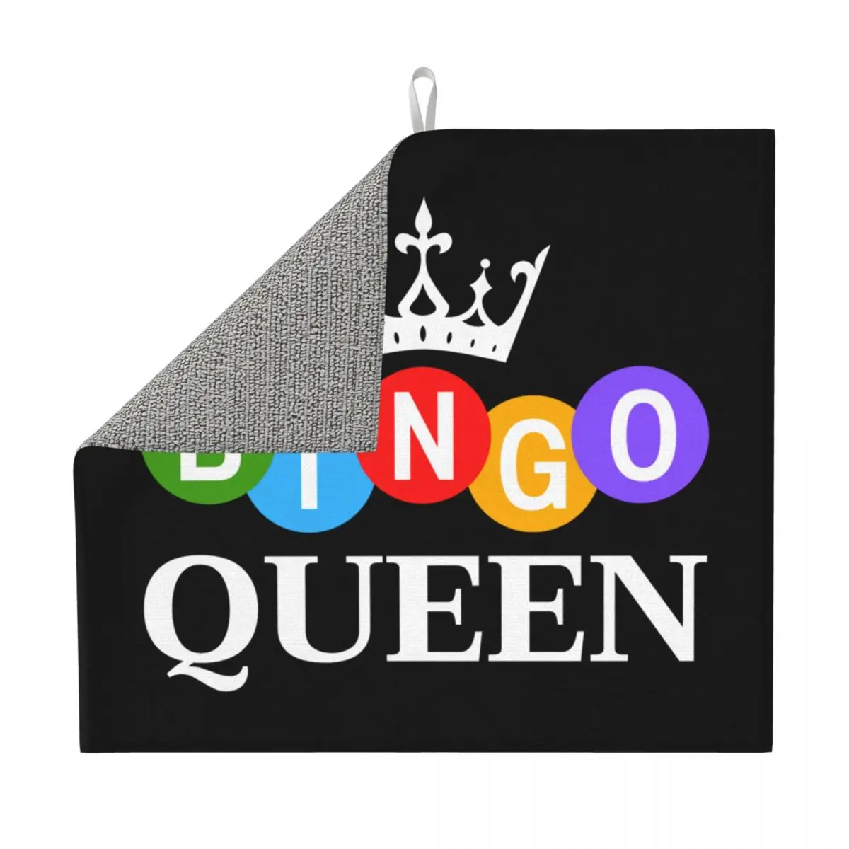 Custom Bingo Queen Dish Drying Mat for Kitchen Absorbent Quick Dry Microfiber Drainer Pads