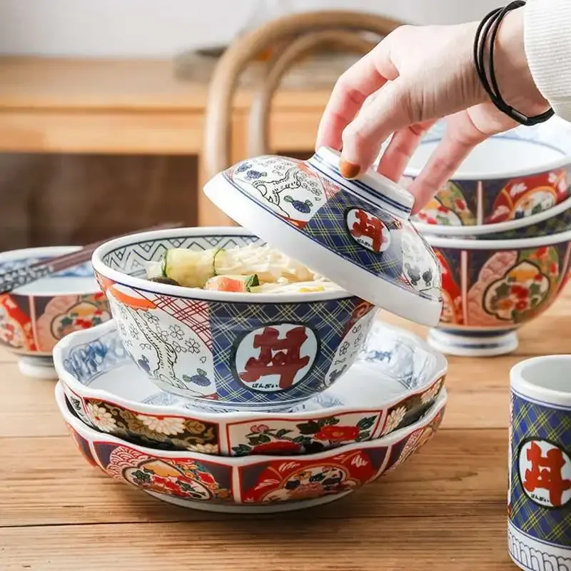 

6.5in Instant Ramen Bowl Ceramic Stew Pot Soup Bowl With Lid Tableware Water-proof Stew Cup Bird's Nest Bowls