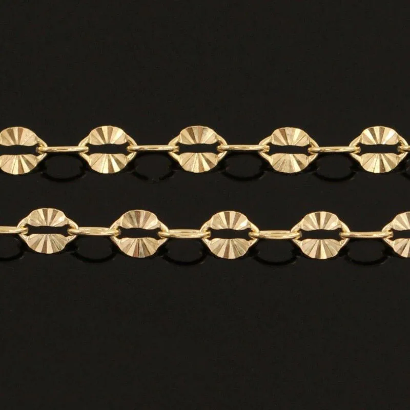 14K Gold Filled Starburst Chain Knurled Round Chain One meter DIY Necklace Findings For Jewelry Making