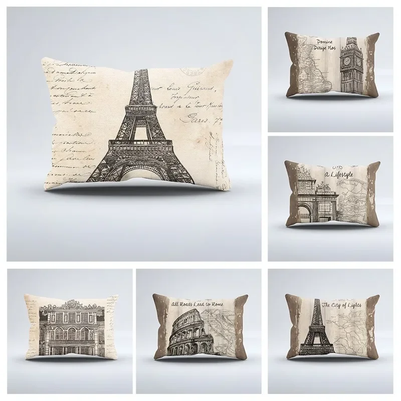 Vintage style pillowcase sofa cushion cover country style animal decoration pillowcase throw pillowcase customizable 30x50 40x60