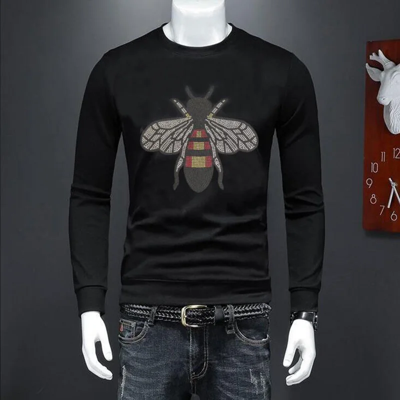 

2025 Hot Sale Men High Quality Pullover Sweatshirt Designer Rhinestone Man Brand Designer Top