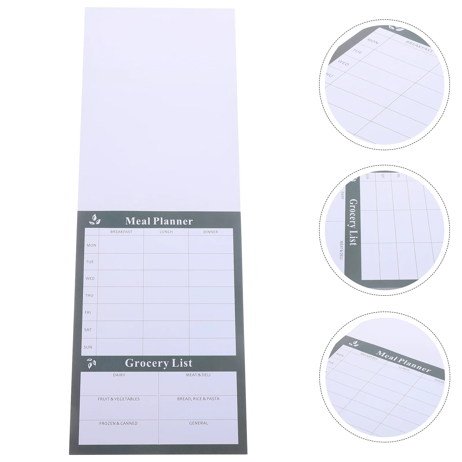 Meal Planning Pad Weekly Tearable Notebook Planner Checklist Calendars Single Shopping