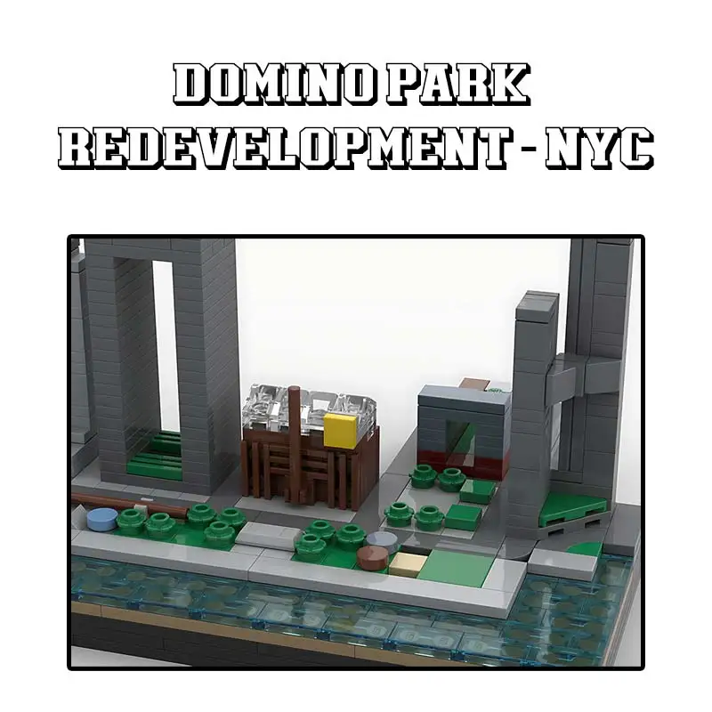 MOC-136547 Domino Park Building Blocks City Landmark Streetscape Model Assembly Small Particle Bricks Children's Christmas Toy