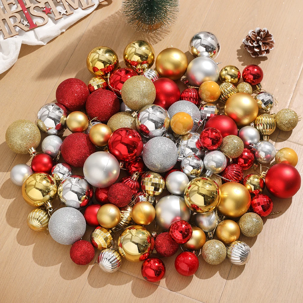 10/20/30/40/50/100 Stück Frohe Weihnachten Kugeln Hängende Weihnachtsbaumdekoration für Heimdekoration Neujahr 2026 Navidad Partyzubehör – Detail 6