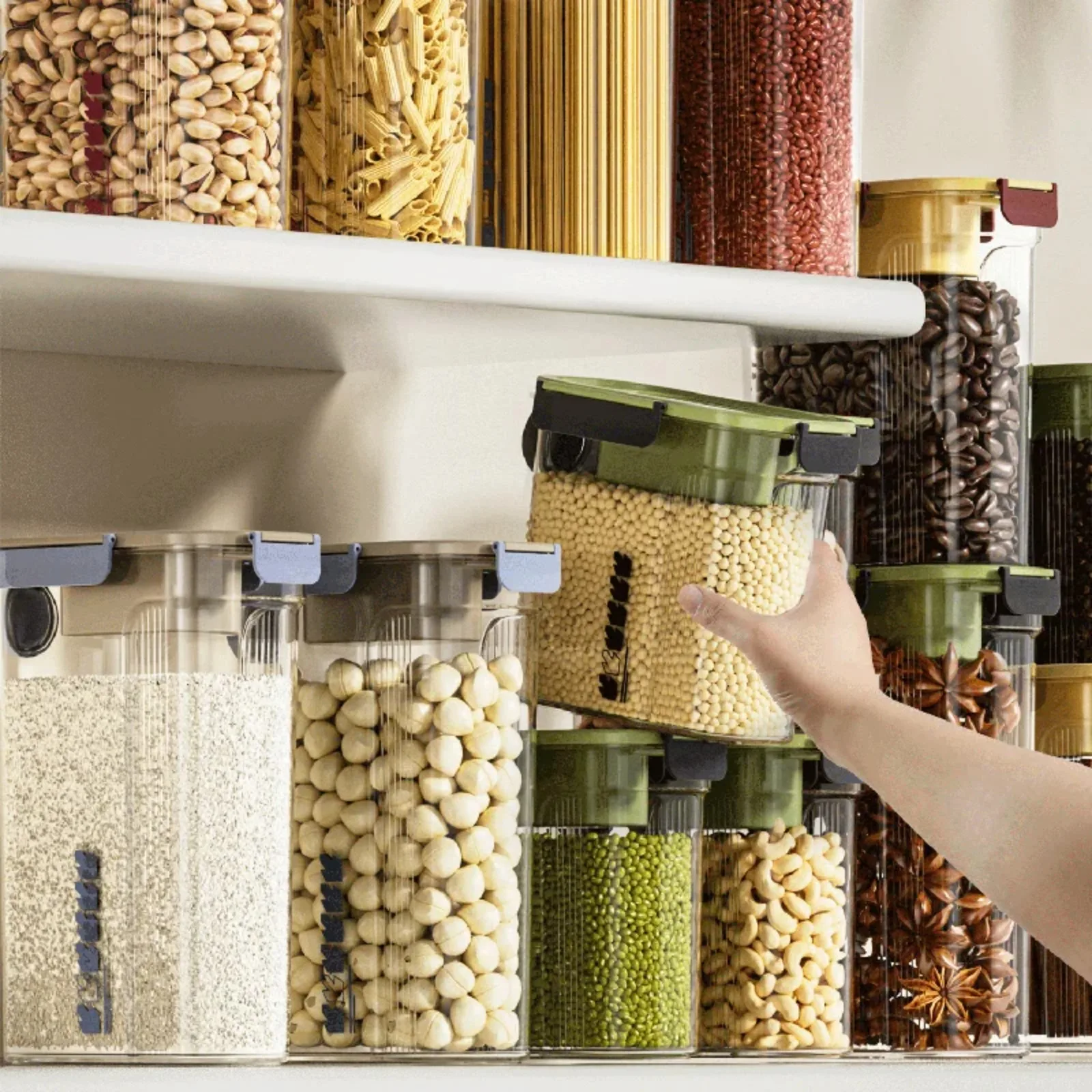 Airtight Food Storage Jar Food Grade Plastic Container Insect Resistant Moisture Proof Rice Tea Grain Keeper Pantry Organizer