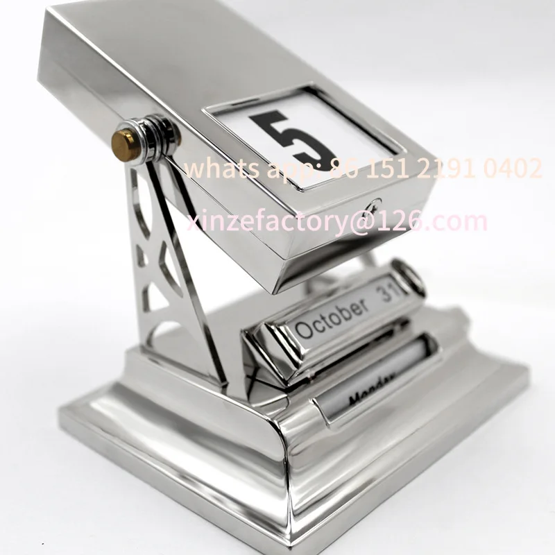

Customizable new flip metal desk calendar ornament