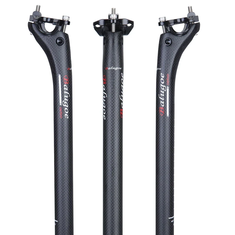 BALUGOE-Full Carbon MTB Bike Seatpost, Seat Tube, Road Bicycle Seatpost, 27.2, 30.8, 31.6-350, 400mm, 2020