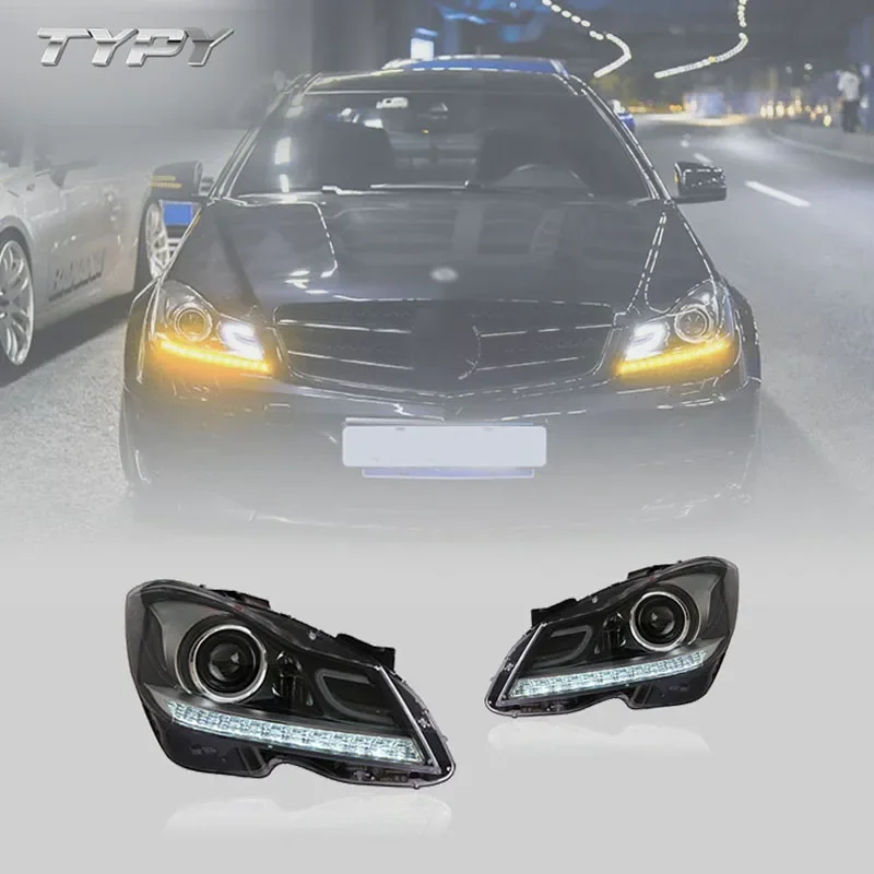 

Car Head Lamp Head Light Modified Update Xenon LED Front Headlight Head Lamp LED DRL For Benz W204 C180 C200 C260 2011-2014