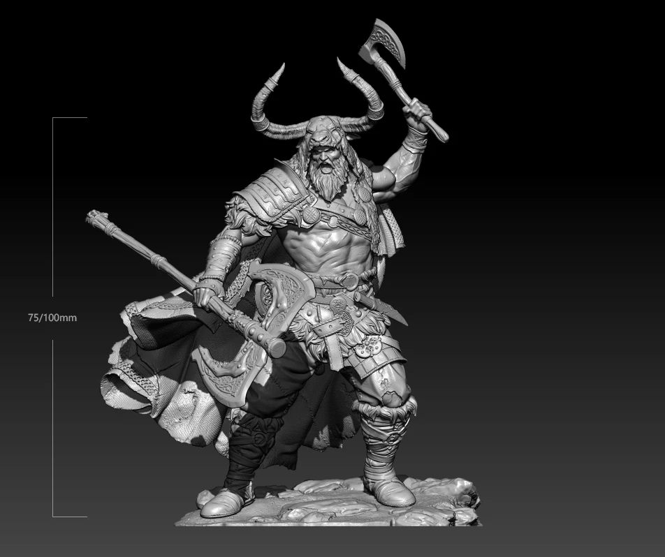 

1/24 75mm 1/18 100mm Resin Model Viking Lord War Warrior Figure Unpainted No Color RW-647