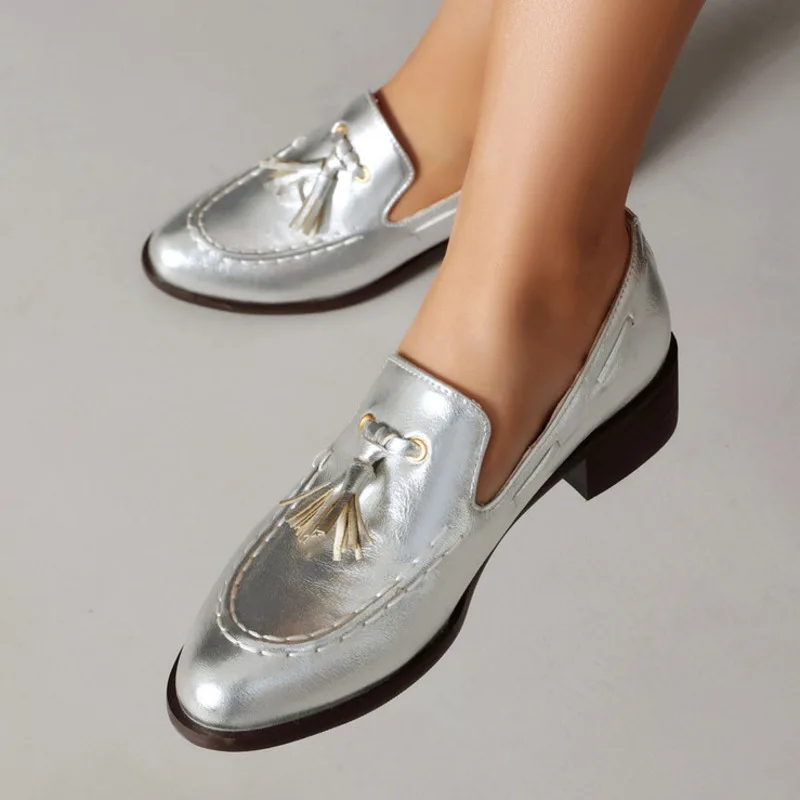 

British Style Flat Heels Casual Shoes Tassel Slip-on Women's Shoes 2026 Spring