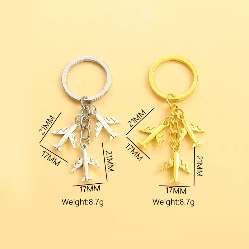 Fashion Metal Aircraft Pendants Keychain Men Boy Plane Model Toy KeyRing Airplane Charms Key Ring for Car Bag Backpack Accessory