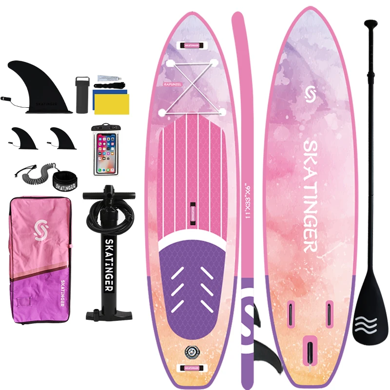 

Надувная доска для серфинга Weihai с аксессуарами: ПВХ и ЭВА доска для скейтинга и серфинга для водных видов спорта, включает насос и плавник