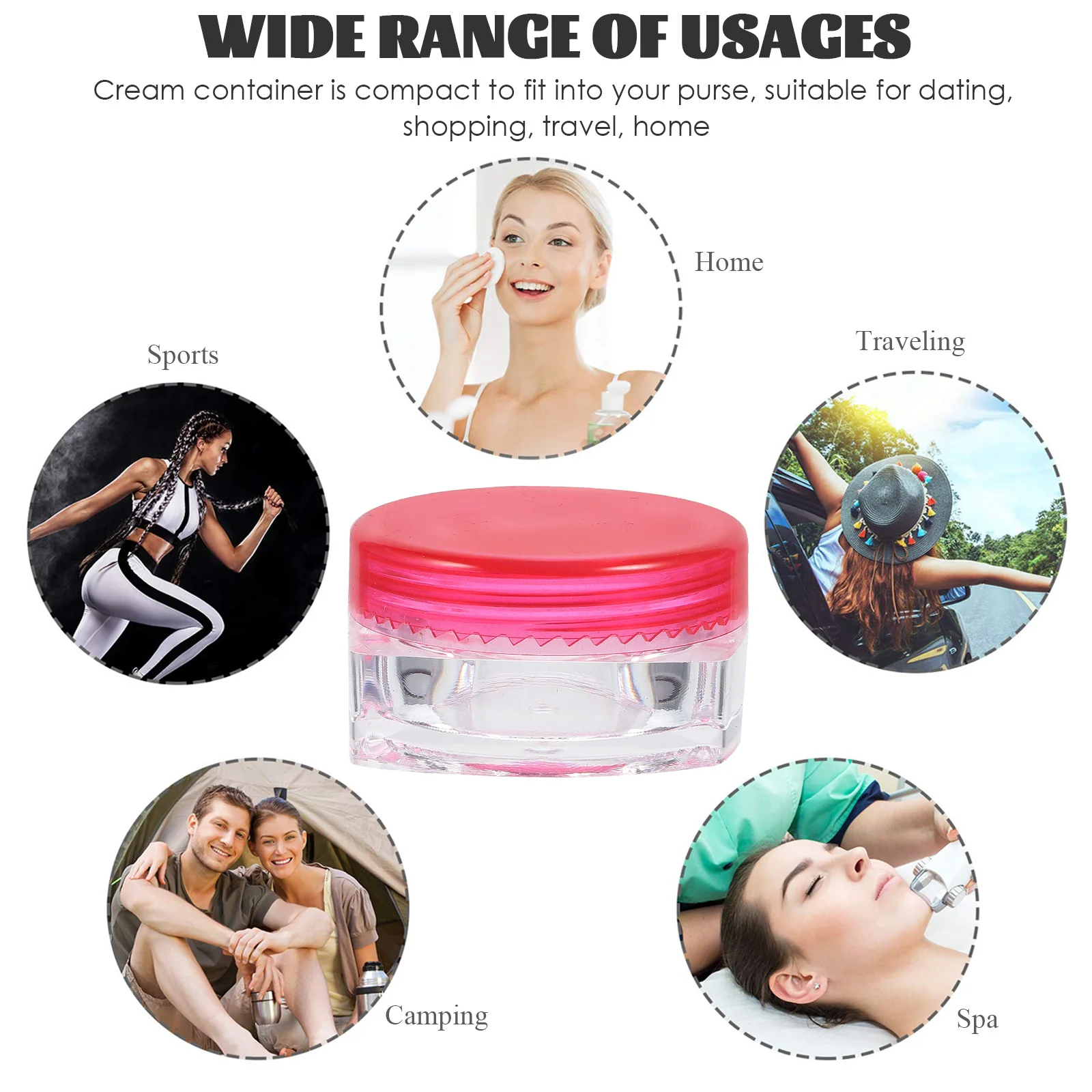 

24pcs Square Bottom Cream Jars 5g Pink Color Travel Containers with Lids for Toiletries Jar Small Size Bottles