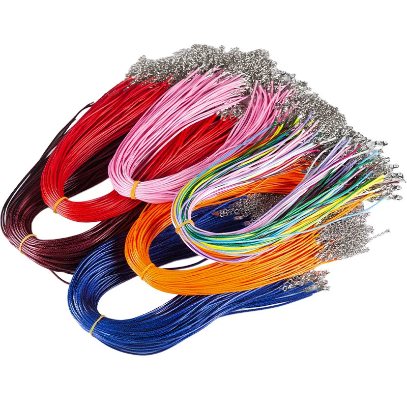 100Pc/Lot Colorful Wax Leather Snake Necklace 16 Color Cord String Rope Wire Extender Chain For Jewelry Making Bulk Wholesale