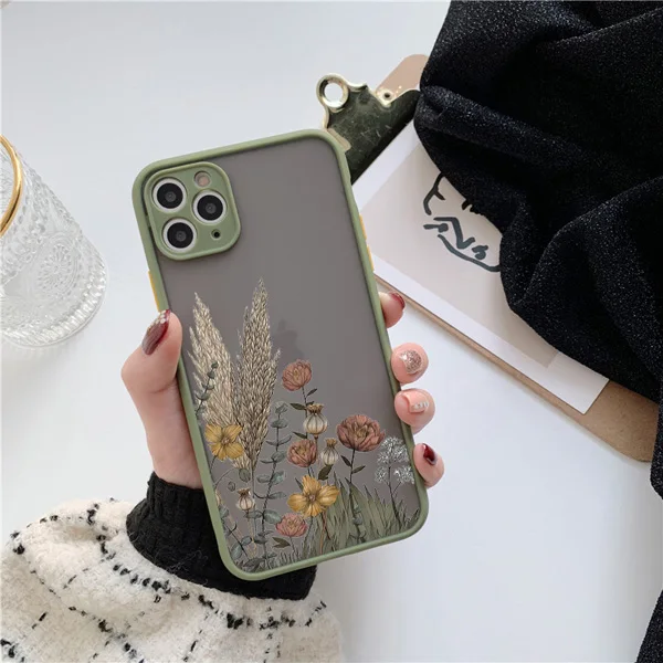Blütenknospen-Handyhülle für iPhone 17 16 7 8 Plus 11 12 13 14 15 Pro Max 14 Plus – Präzise Pflanzen-Design Rückseite für iPhone X XS XR – Detail 3