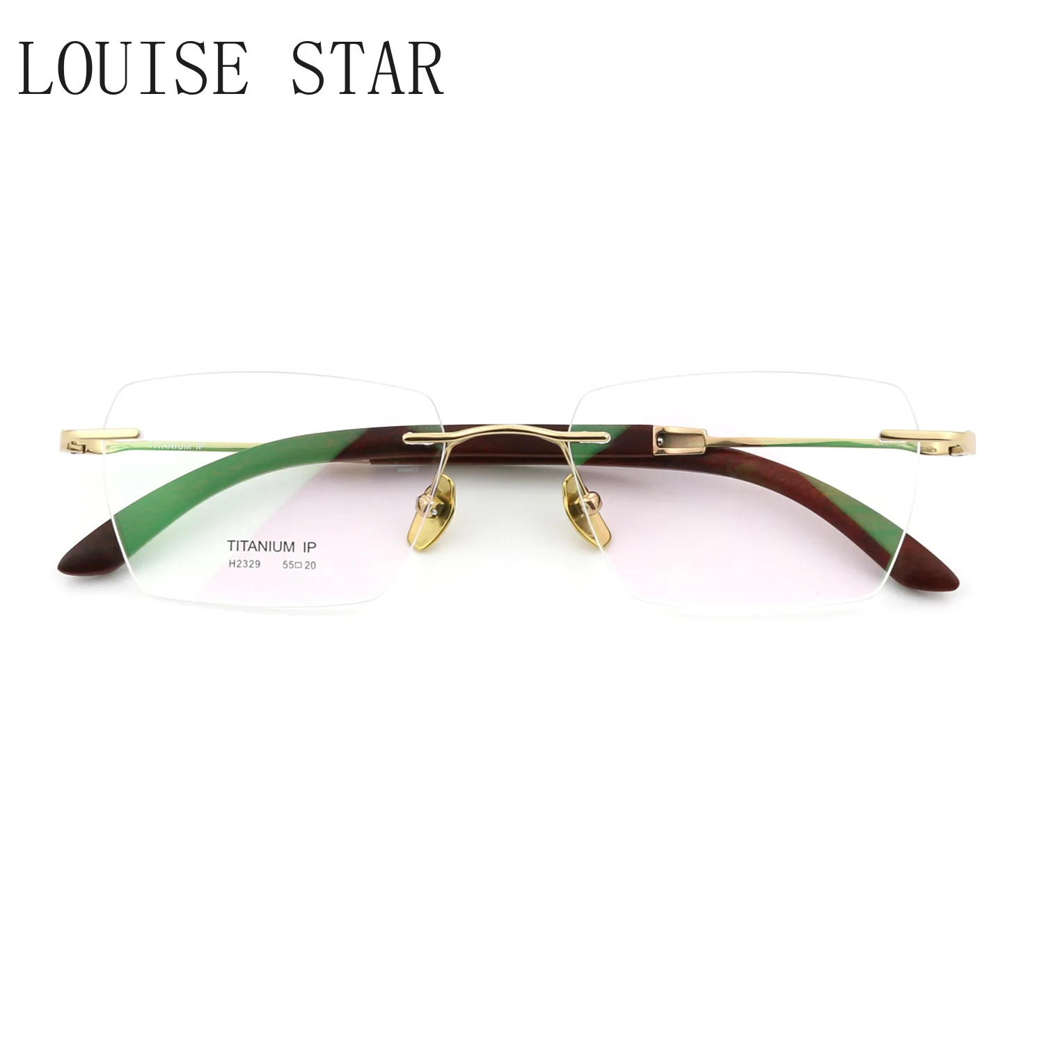 

New Men's Business Pure Titanium Sandalwood Eyeglass Frame Frameless Myopia Eyeglass Frame Prescription Glasses