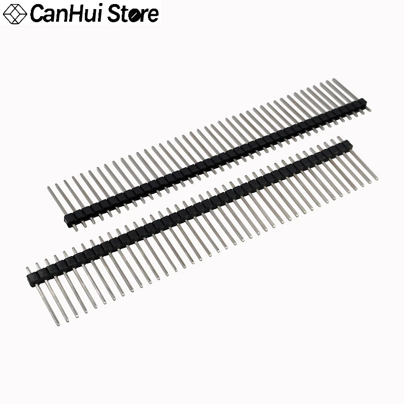 10pcs 2.54mm Pitch Single Row Breakable Male Header Needle Height Long 11 13 15 17 19 21 25 30mm 1*40P Strip Pinheader Connector