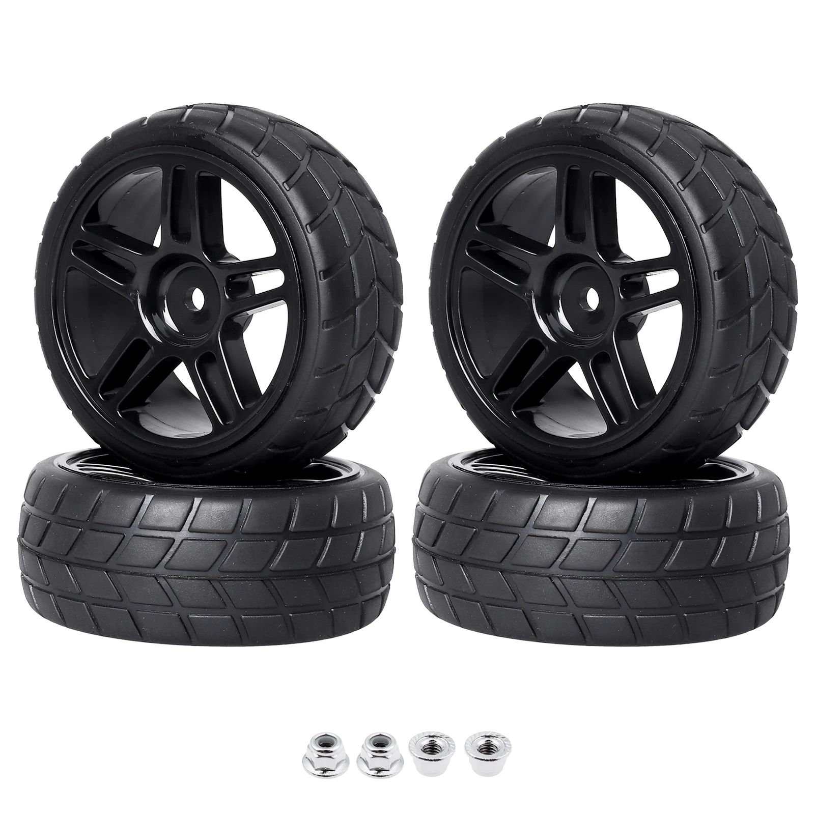 HobbyPark Pre-Glued RC Touring Tires for 1/18 Traxxas Latrax Teton 1/10 On-Road 4-Tec 2.0 3.0 Tamiya TT02 TT01