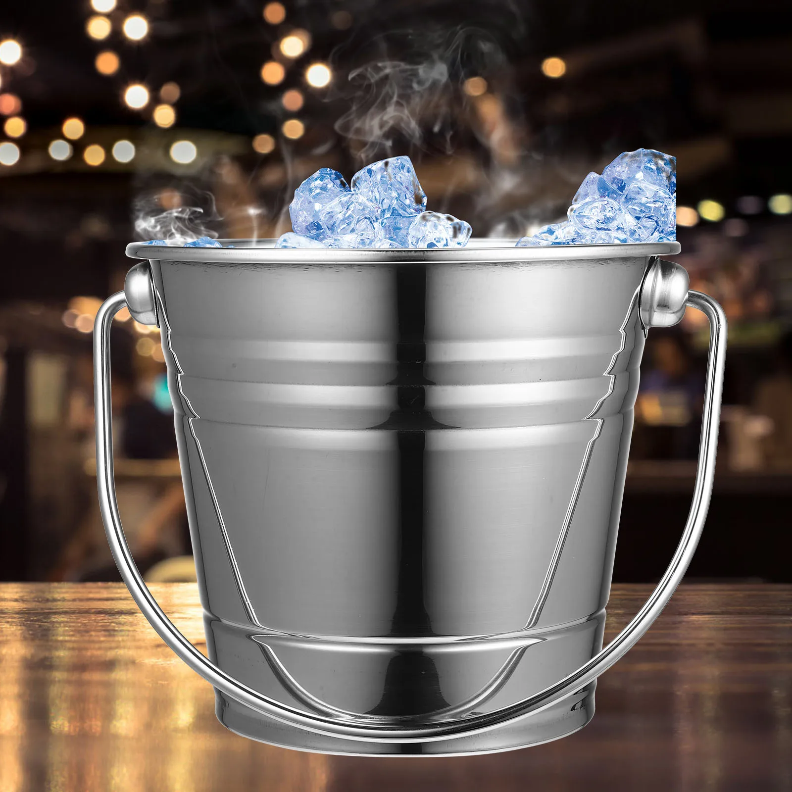

Thickened Pellet Bucket Stainless Steel Metal Drink Cooler Party Bar KTV Beach Buckets Cocktails Beer Ice Cube for Drinks