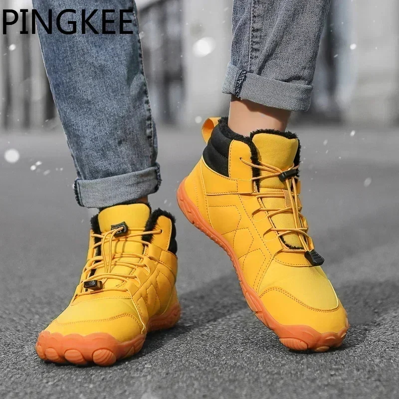 PINGKEE VENOCON Wide ToeBox Barefoot Shoes Men Women Athletic Minimalist Winter Snow Thermal Boots Sneakers Feet Footwear Man