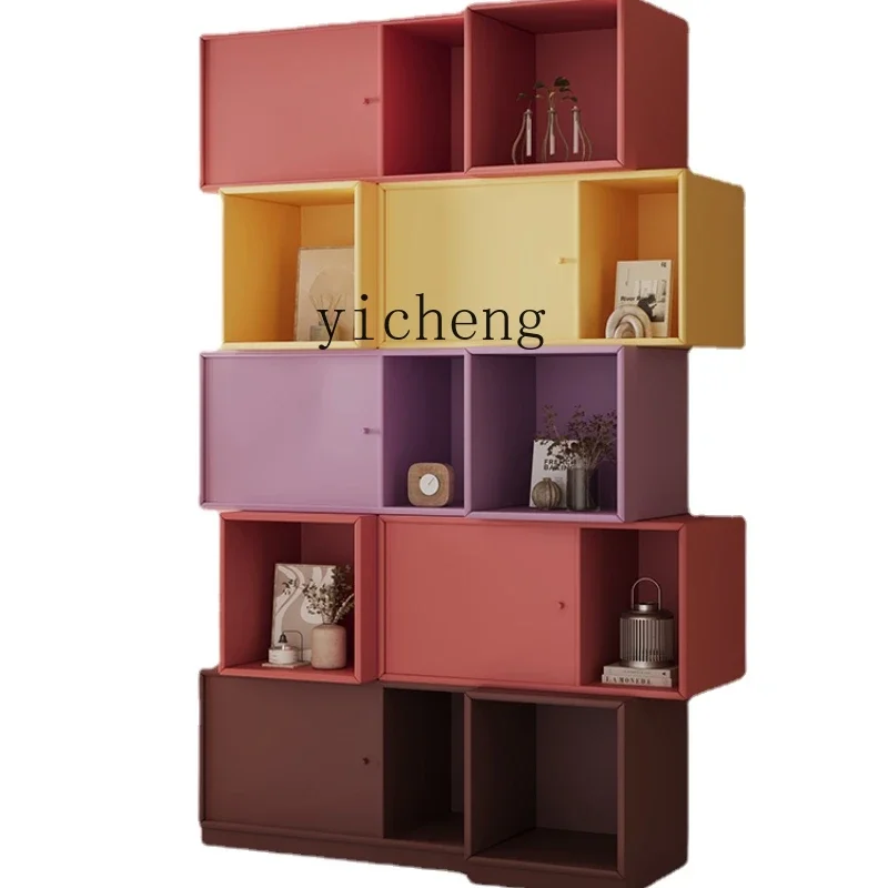 Simple Bookcase Storage Cabinet Floor Storage Rack Multi-Color Customization