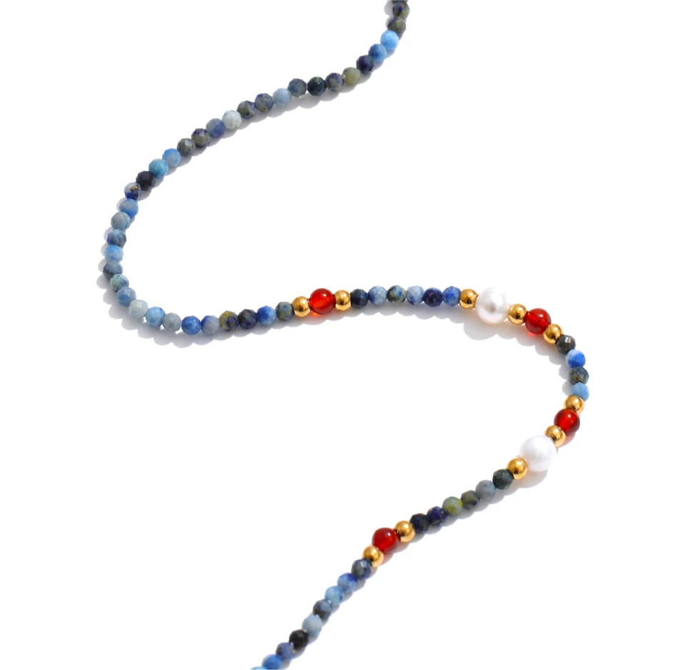 Yhpup 2026 Halskette aus Natursteinperlen, handgefertigt, für Damen, hochwertig, trendig, exquisiter Schmuck, Geschenk – Detail 3