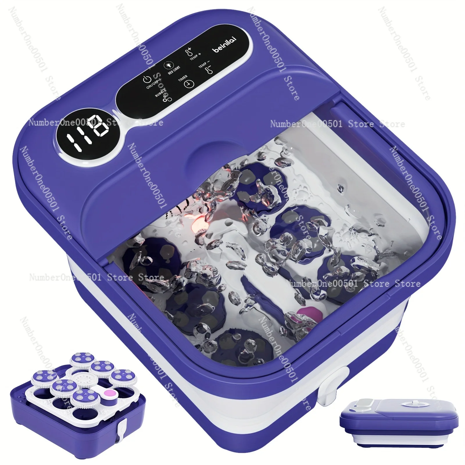Foldable Foot Spa Bath Electric Rotating Massage Foot Bath Tub Deep Soak For Home Portable Foot Soaker