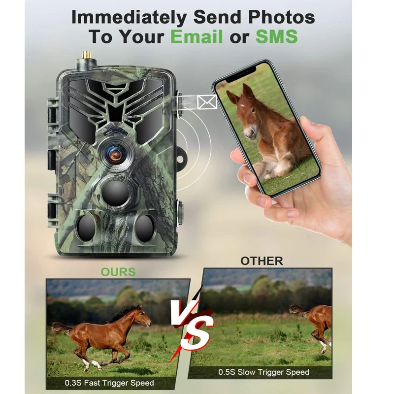 Outdoor MMS SMTP 3G Trail Camera Wireless Cellular Phone Waterproof 16MP Full HD 1080P Wild Game Night Vision Trap Game Cam