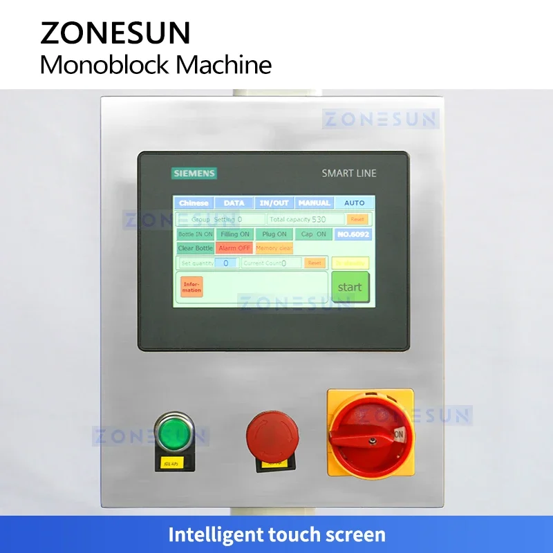 Zonesun Marker Packaging Monoblock Machine Filling Capping Machine Filler Capper With Sorting Machine ZS-AFCU1