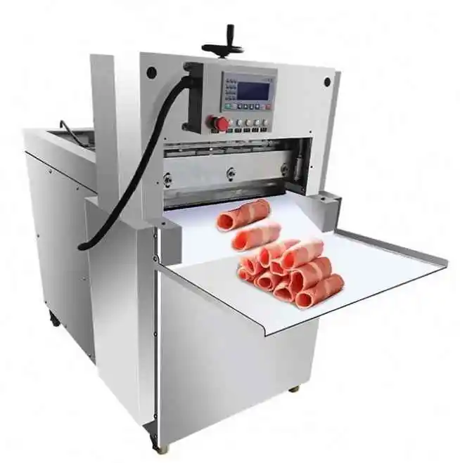 Lamb Meat Roll Bacon Slicer Cut Frozen Meat Slicing Full Automatic Commercial Stainless Steel  Machine for Sale