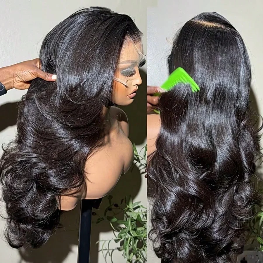 

250% Density Body Wave Remy Human Hair Wig 13x6 HD Lace Frontal Wig Pre Plucked Natural Hairline Soft Hair Wigs For Daily Use