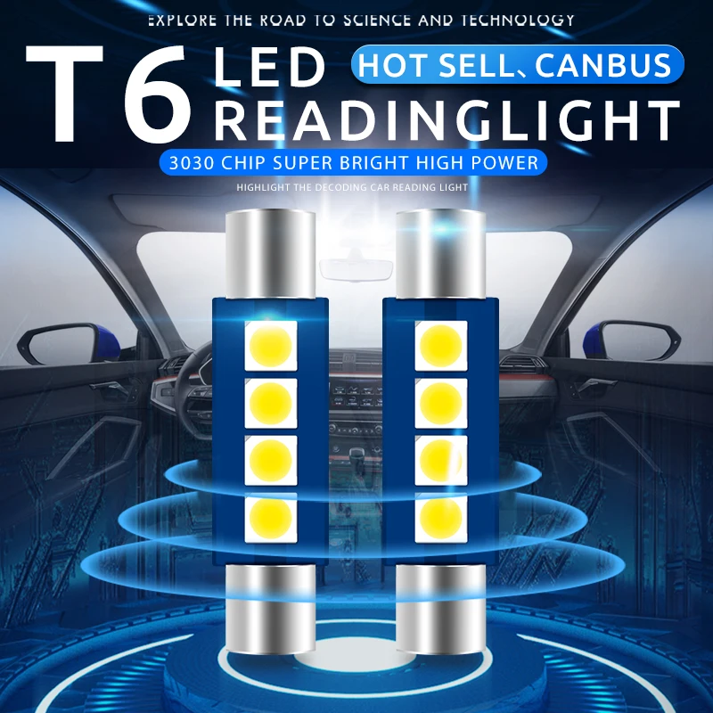 2Pcs T6 Car Led 28M…