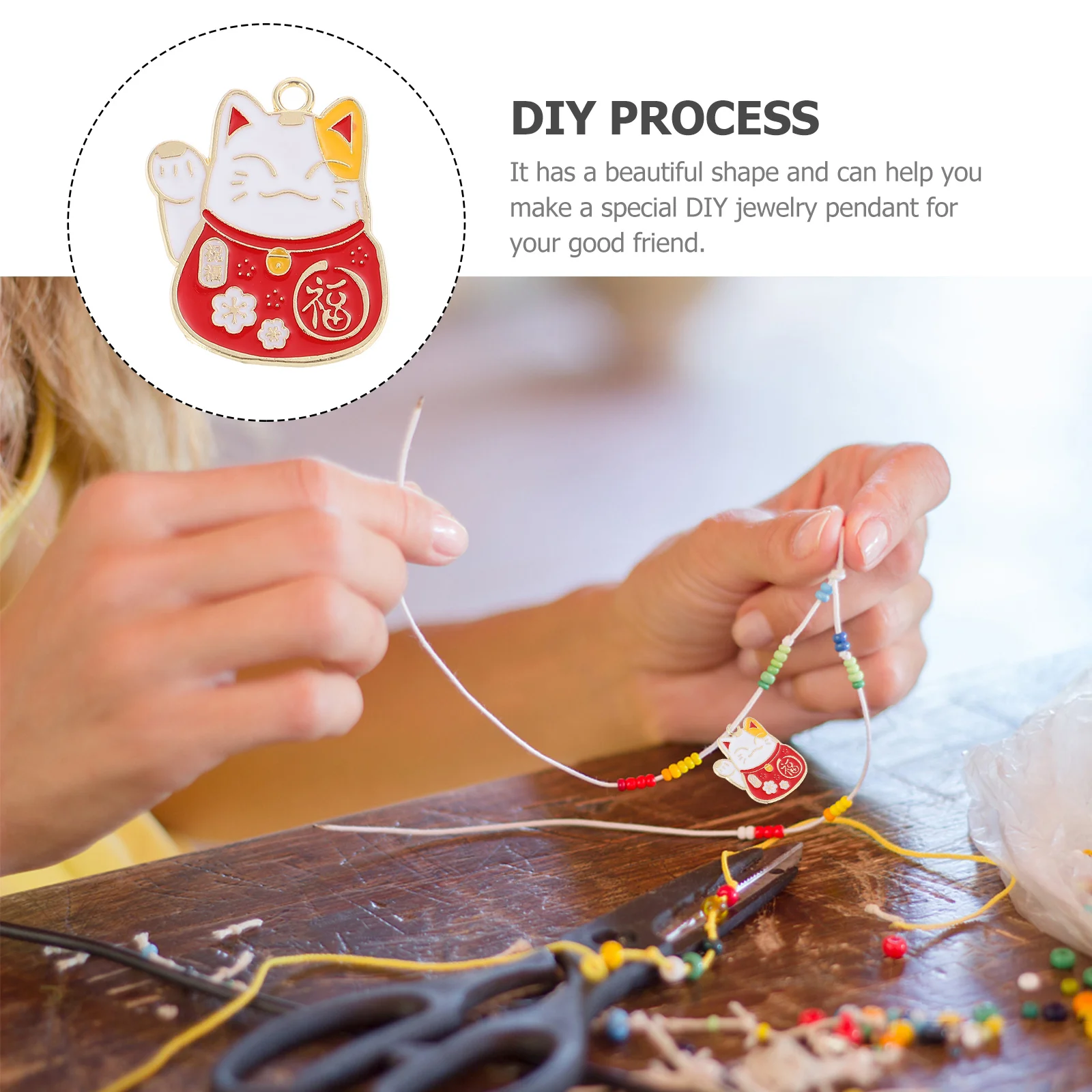 

Operitacx 1 Set Lucky Cat Charms Key Bangle Pendant Bracelet Jewelry Alloy Mini Kitten Chain 20 Pcs