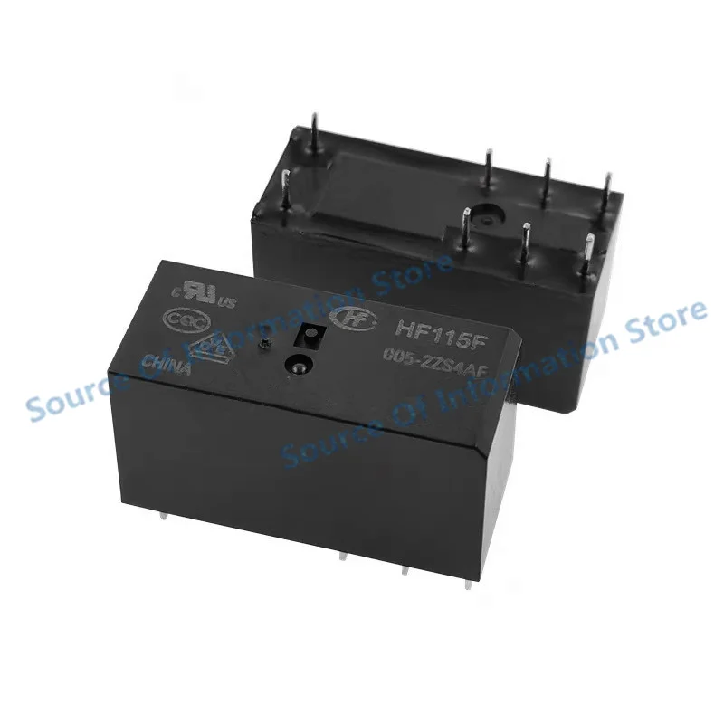 5Pcs JQX-HF115F-005/012/024-2ZS4AF Compact High-Power DC Relay 5V 12V 24V 8Pin 8A 100% New
