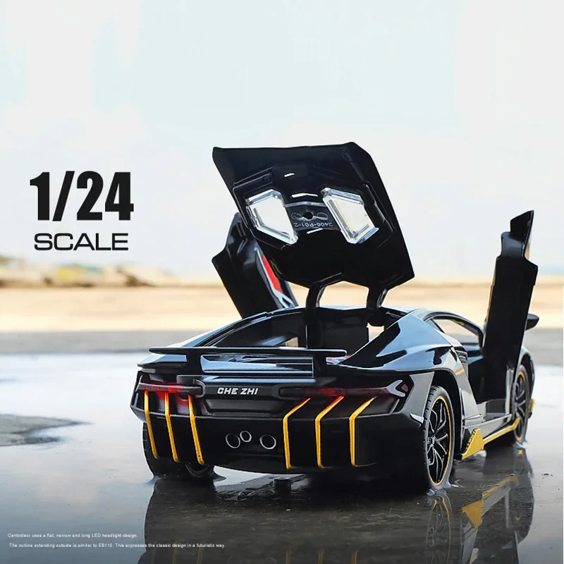 Simulation 1/24 Scale Lamborghini LP770 Super Car Model Sound Light Children Boys Diecast Toys Vehicles Gift Collective Voiture