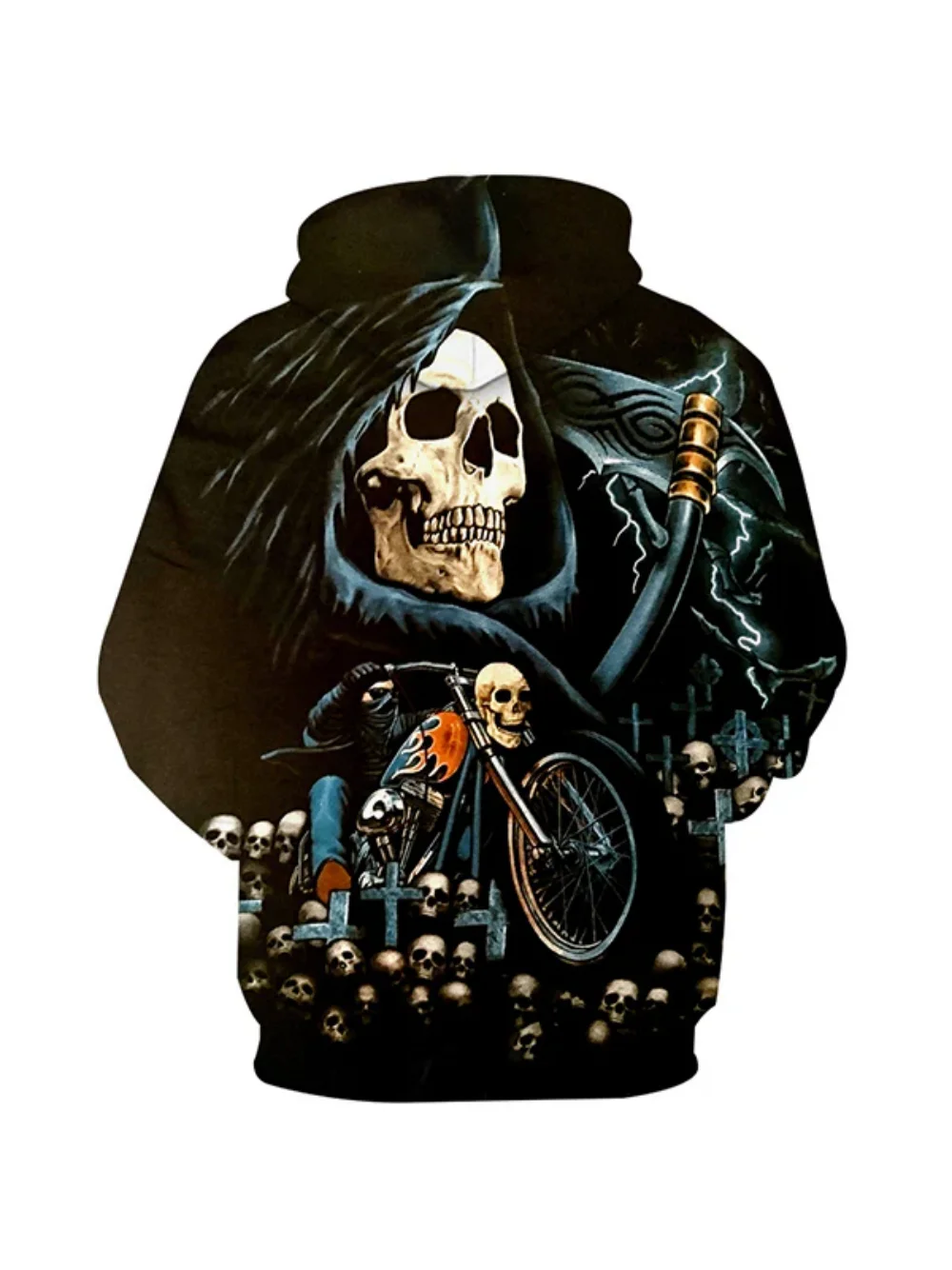 Halloween Autumn/Winter Men's Hoodie Skull Pattern Retro Men's Sportswear Men's Long Sleeve Street Wear Ethnic Explosion 2024