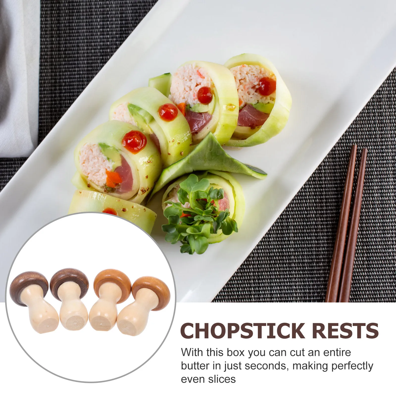 

4pcs Mushroom Chopstick Rest Elegant Flatware ganizer Decorative Spoon Holders Kitchen Dining Table Utensil Set