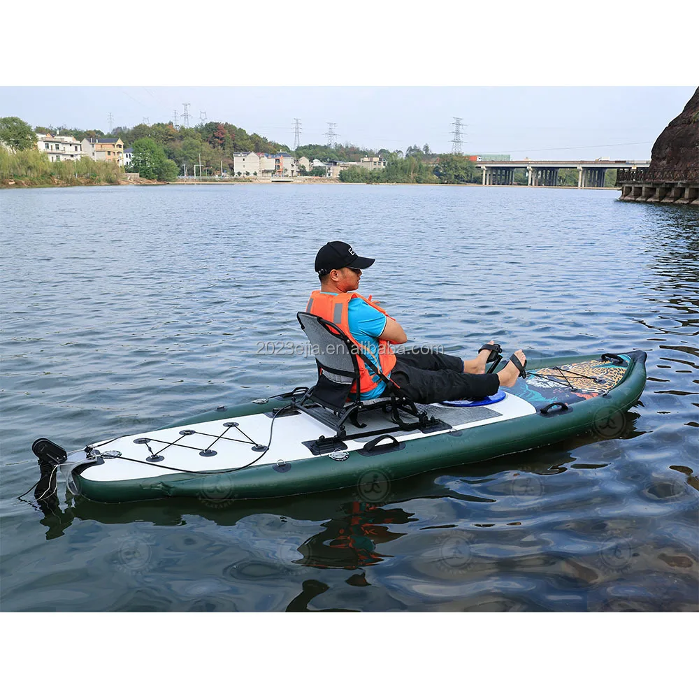 New Design Single Person Kayak Using Pedals Inflatable Professional Fishing Kayak Drive Canoe for Ocean With Seat