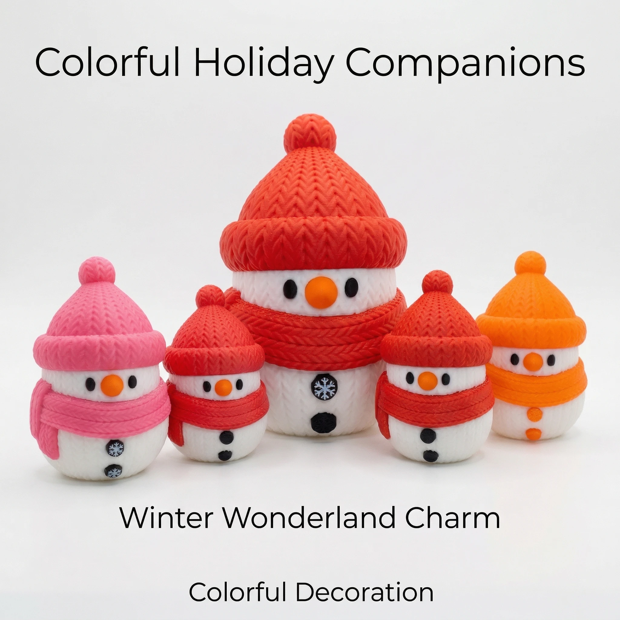 3D Printed Christmas Weaving Snowman Dolls Children's Toy Figurines Decorations Unique Christmas Gift