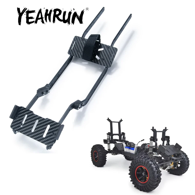 YEAHRUN Carbon Fiber Girder Frame Chassis Rails with Battery Tray Mount For 1/10 TRX-4 TRX4 RC Car Upgrade Parts