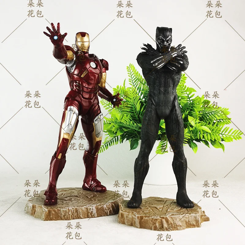 

Marval Comics Film And Television Merchandise Iron Man Black Panther Gk Figurines Models Trendy Desktop Ornaments Trendy Gifts
